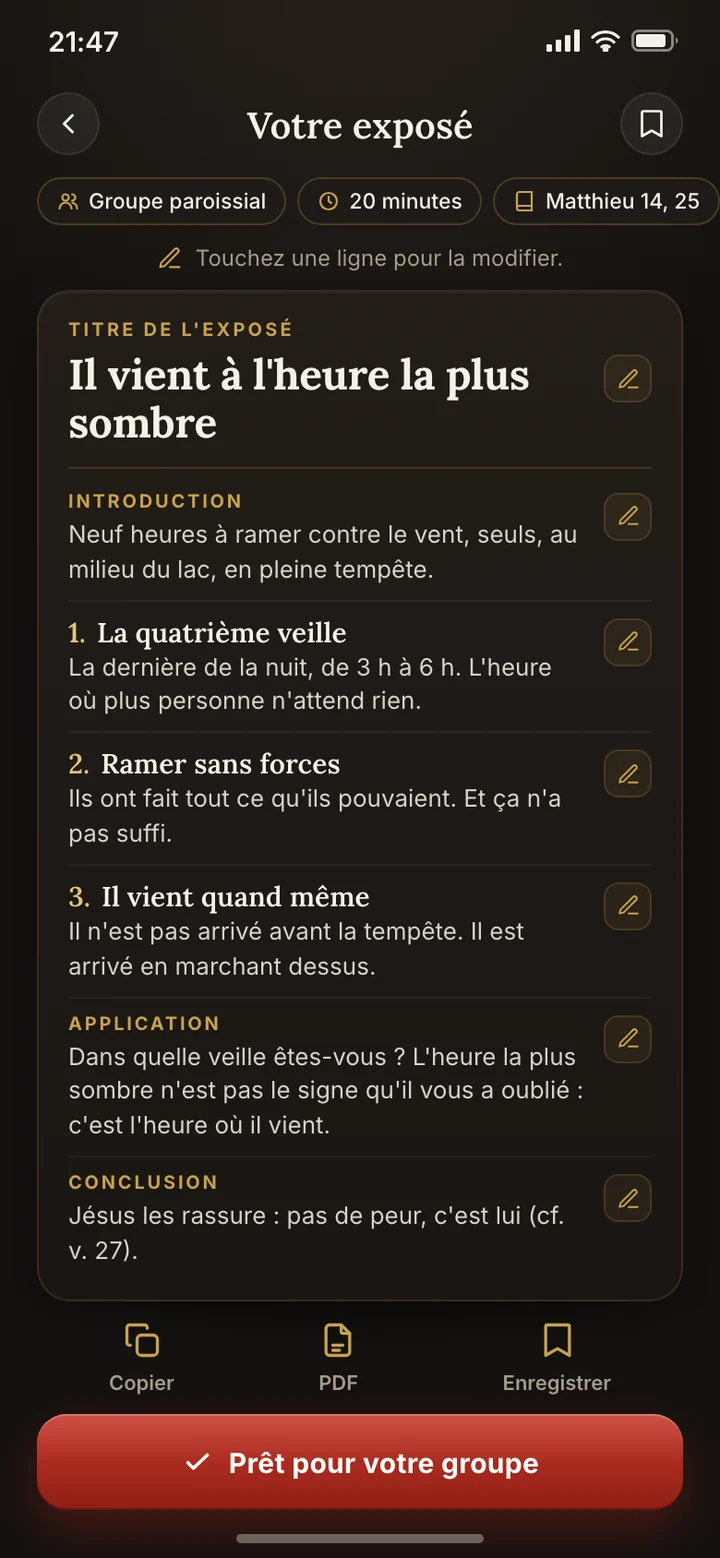 L'exposé prêt : titre, introduction, trois points, application et conclusion